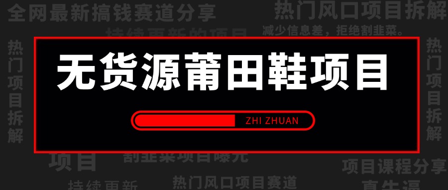 【2024.8.29更新】无货源莆田鞋，项目正规  利润可观  项目流程拆解+对标账号参考