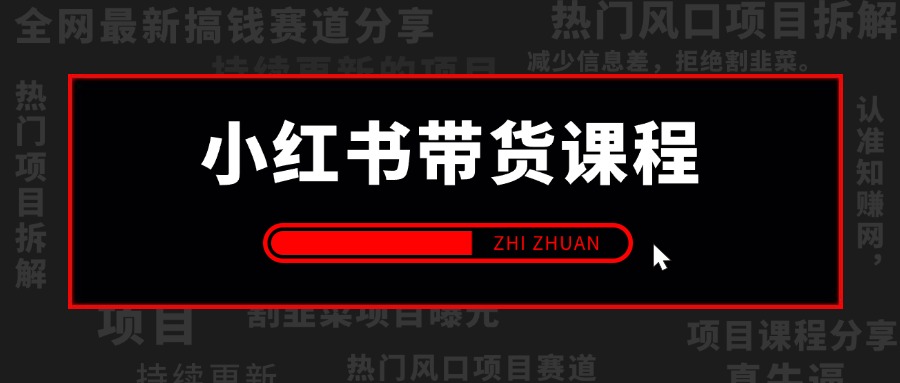 【2025.5.6更新】收费2980的小红书带货课程，从底层逻辑开始拆解小红书带货 附带陪跑项目课件